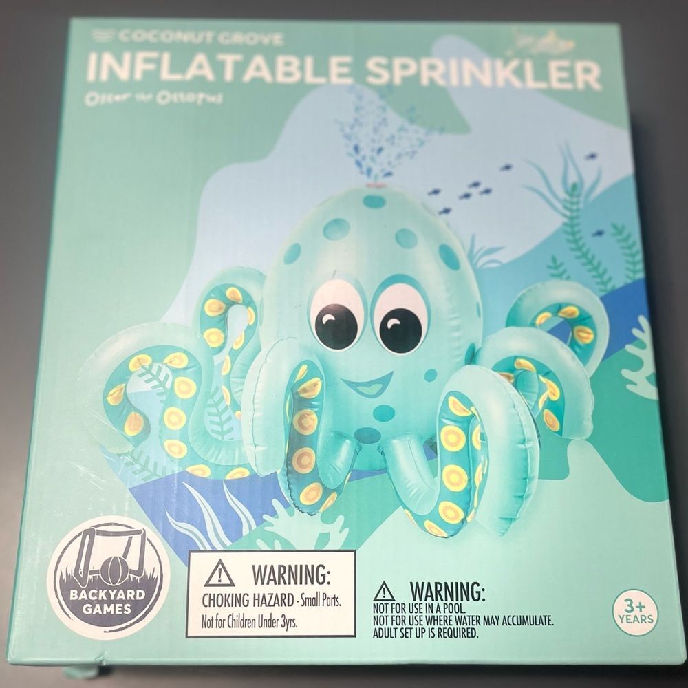 Coconut Grove Kids Inflatable Octopus Sprinkler Backyard Games (41")